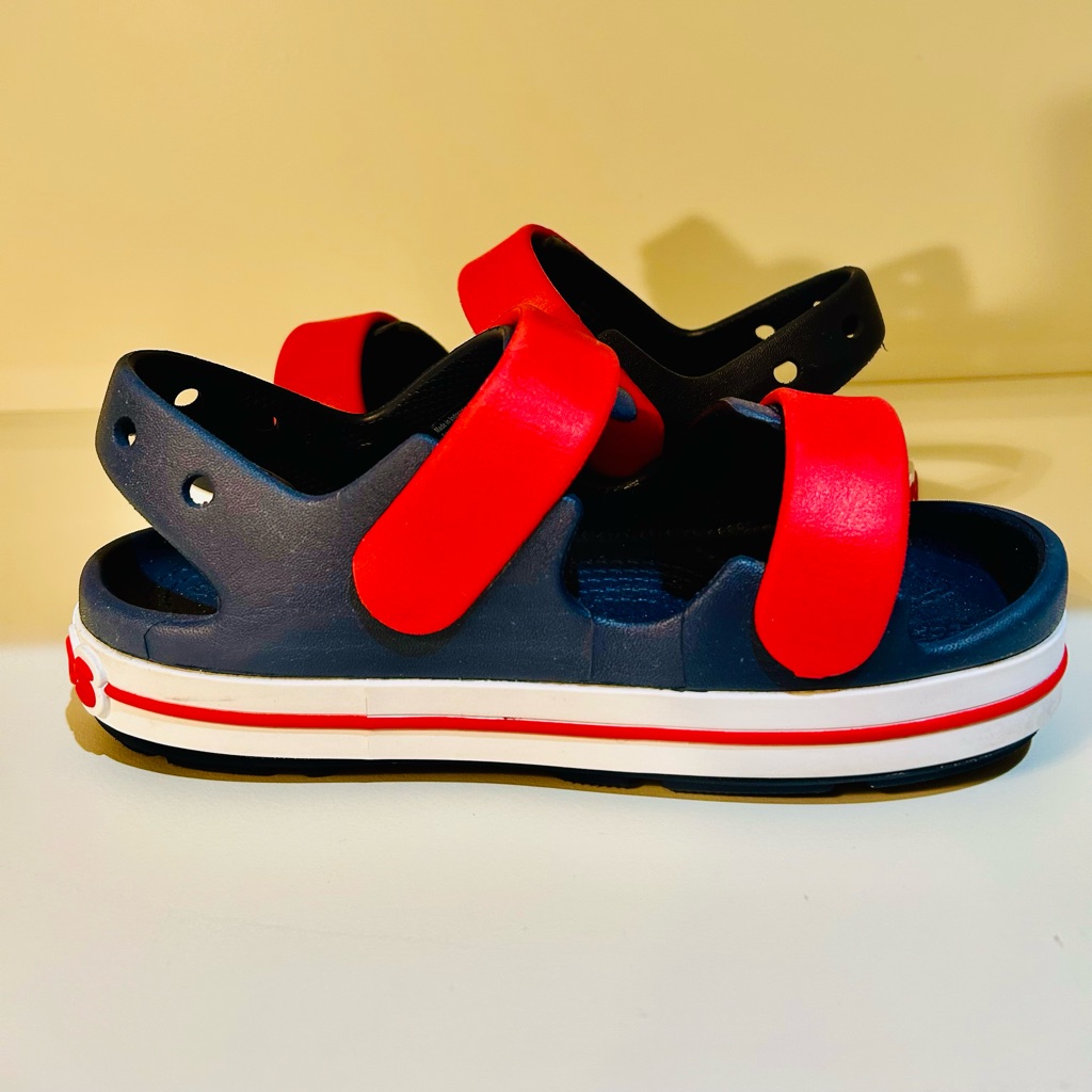 Kids Crocs Crocband Cruiser Sandals In Classic Red, White And Blue